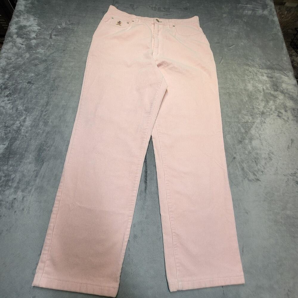 Tommy Hilfiger Pants Womens 14 Pink Corduroy Chino Stretch Zip
